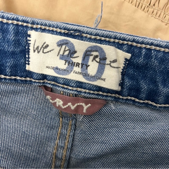 Free People We The Free Curvy Distressed Button Fly Jean Shorts - Picture 3 of 5